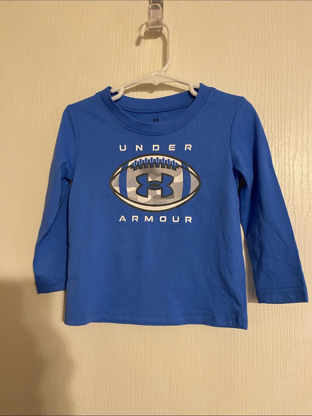 Under Armour Blue Long-Sleeve Football Logo Tee